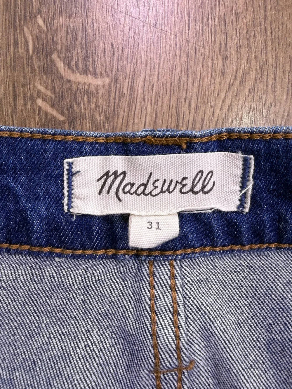 Madewell Stretch Denim Straight Mini Skirt: Step-Hem Edition Size 31